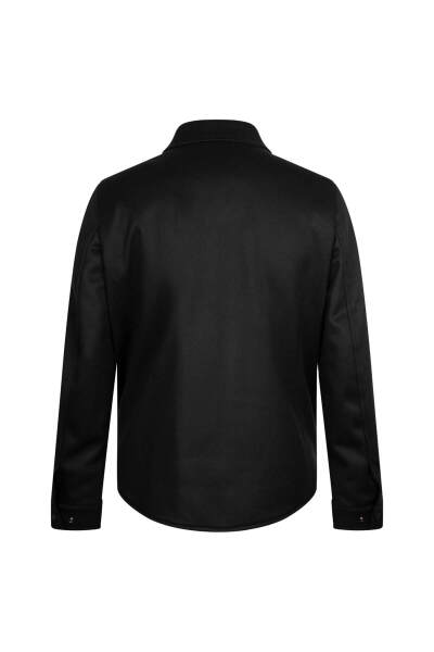 Siyah Regular Fit Uzun Kollu Erkek Gömlek Ceket - 2