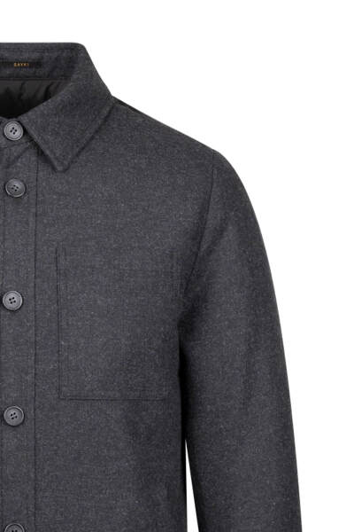 Siyah Regular Fit Yünlü Mont - 3