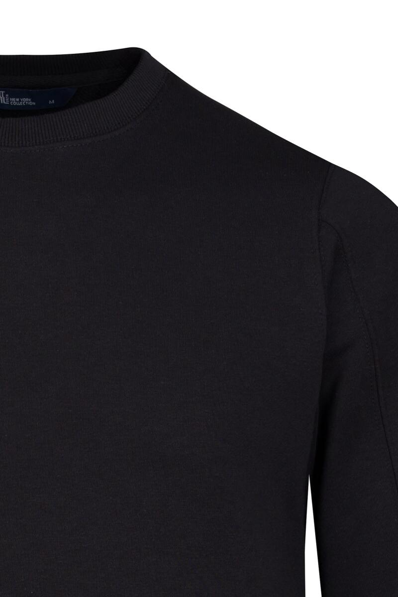 Siyah Regular Fit Bisiklet Yaka 100% Pamuk Sweatshirt - HTML (1)
