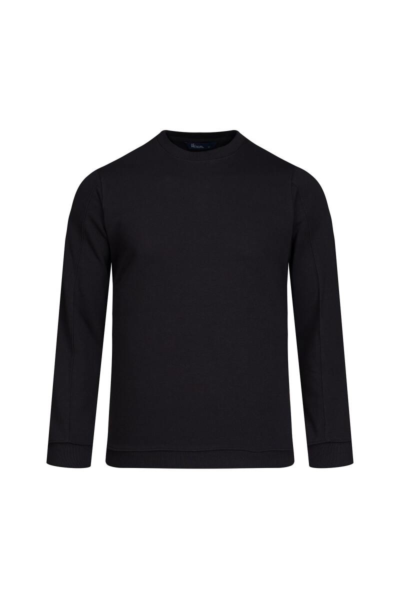 Siyah Regular Fit Bisiklet Yaka 100% Pamuk Sweatshirt - HTML