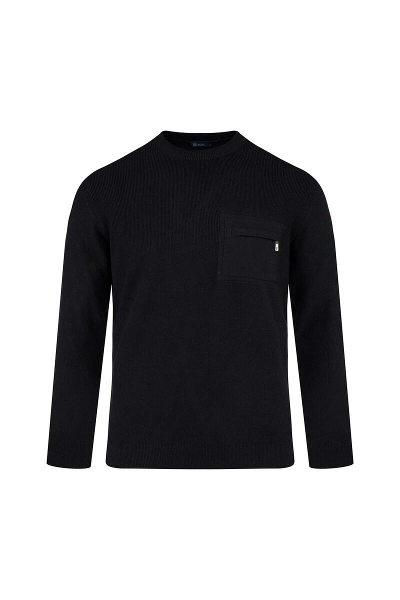 Siyah Regular Fit Bisiklet Yaka Kazak