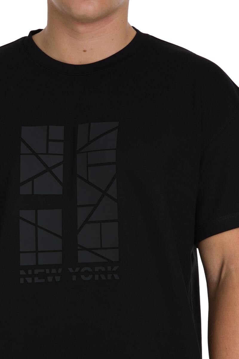 Siyah Regular Fit Bisiklet Yaka Oversize Tişört - HTML (1)