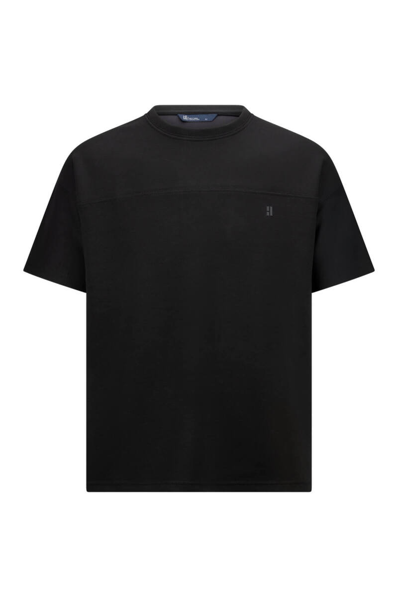 Siyah Regular Fit Bisiklet Yaka Oversize Tişört