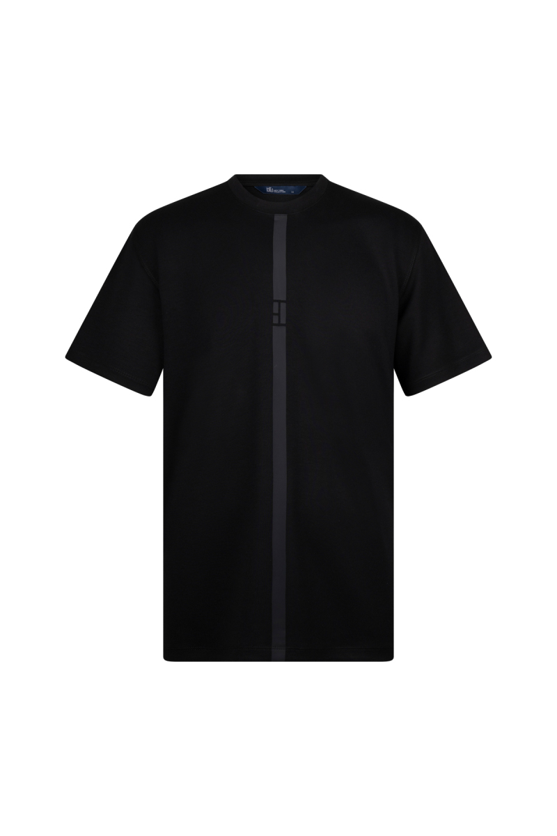 Siyah Regular Fit Bisiklet Yaka Pamuklu Basic Tişört - HTML