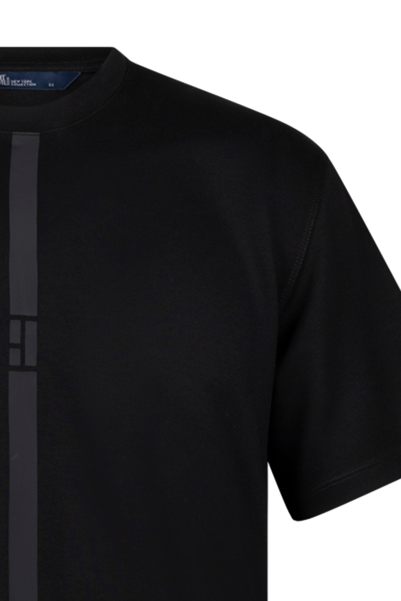 Siyah Regular Fit Bisiklet Yaka Pamuklu Basic Tişört - HTML (1)