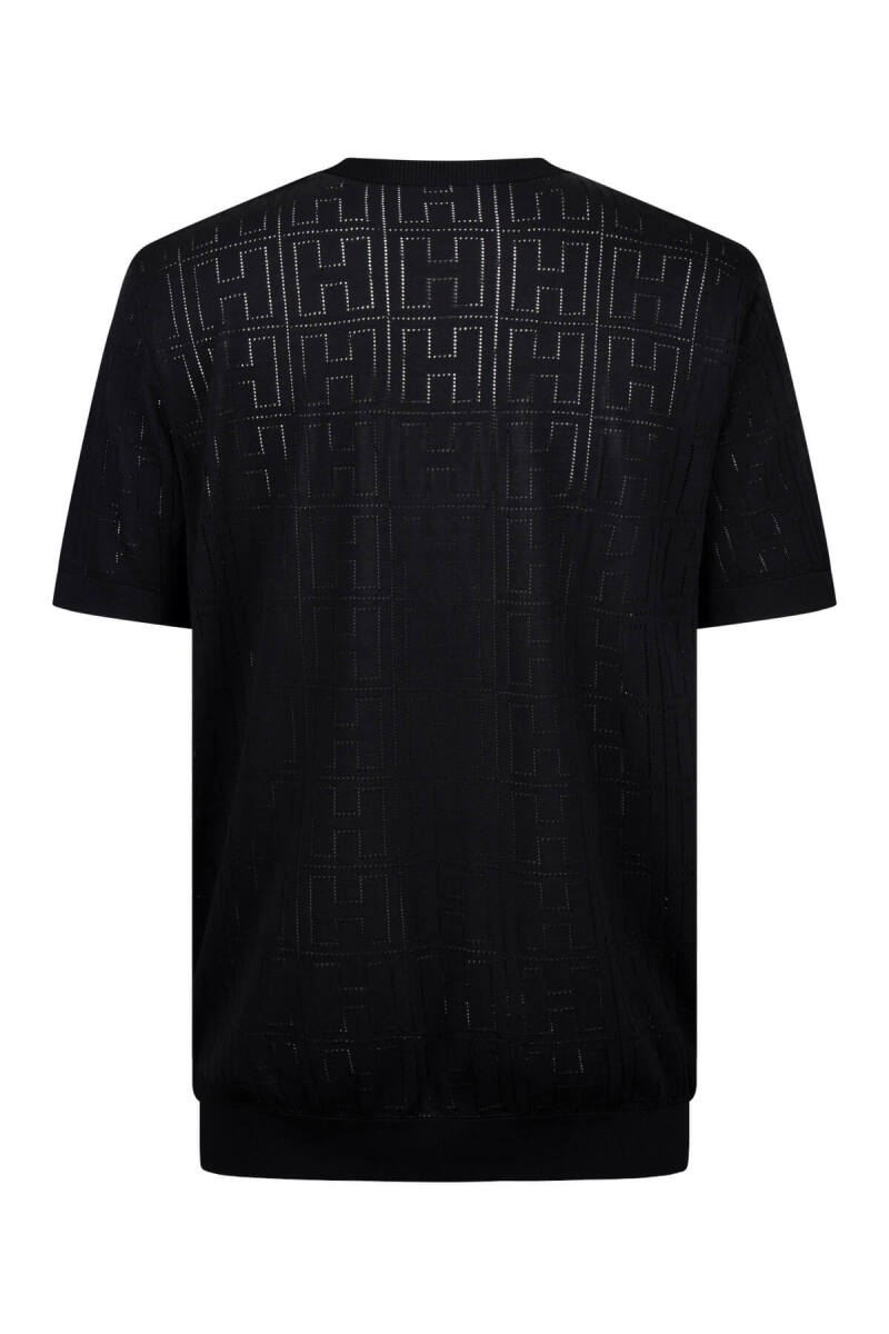 Siyah Regular Fit Bisiklet Yaka Rayon Tişört - Saykı (1)