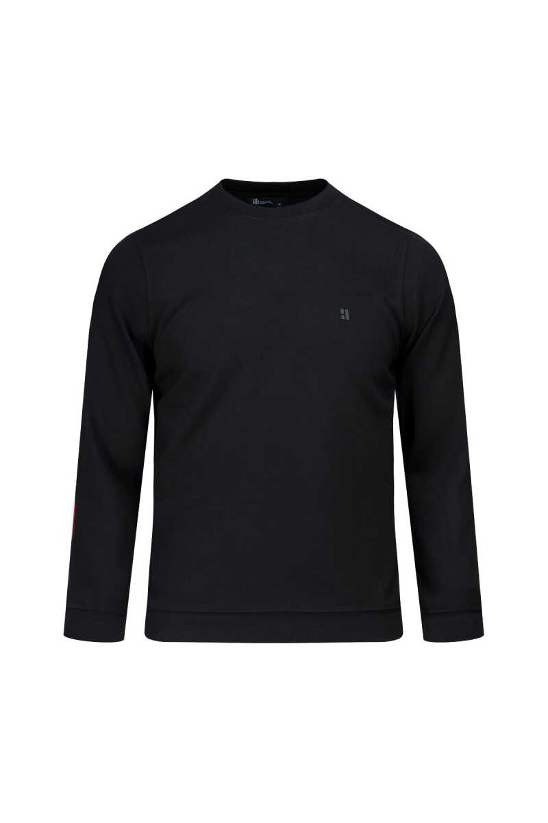 Siyah Regular Fit Bisiklet Yaka Sweatshirt