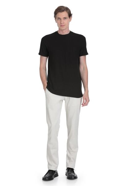 Siyah Regular Fit Bisiklet Yaka Tişört - 2