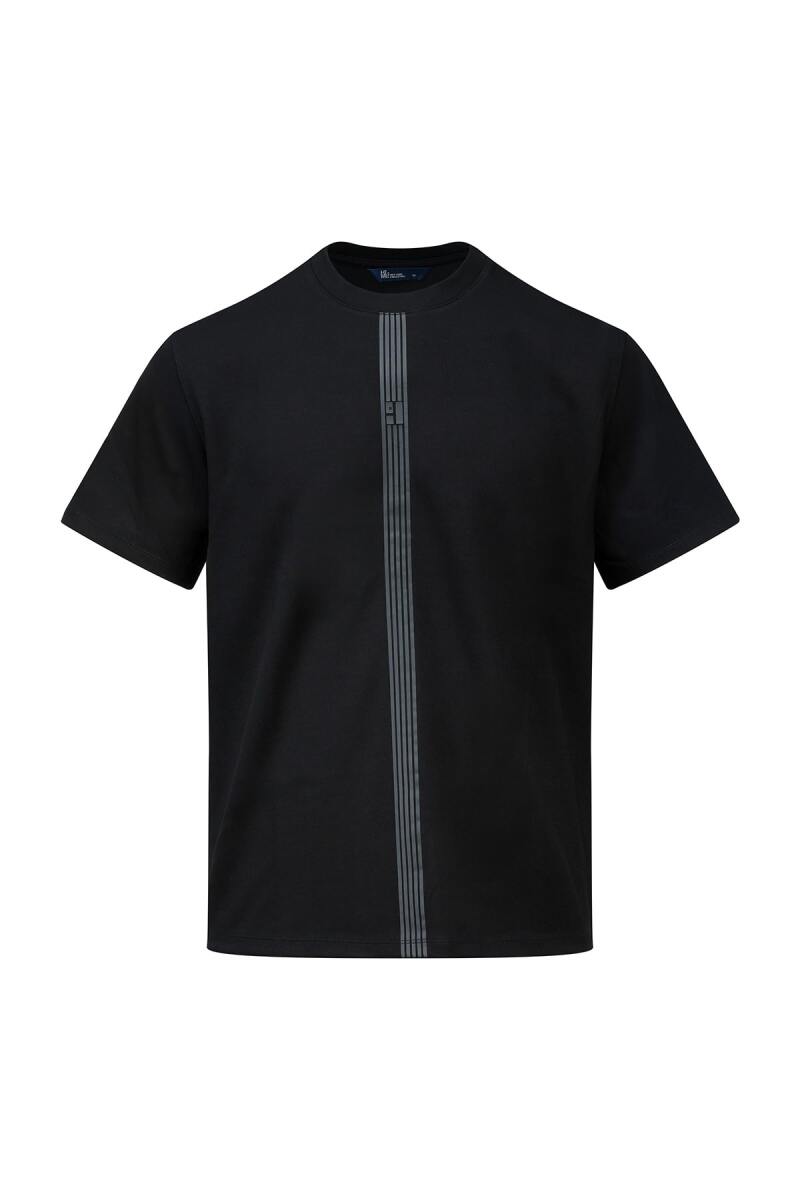 Siyah Regular Fit Bisiklet Yaka Tişört
