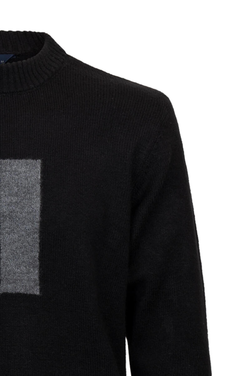 Siyah Regular Fit Çeyrek Balıkçı Yaka Triko Kazak - HTML (1)