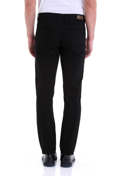 Siyah Regular Fit Pamuklu 5 Cep Kanvas Pantolon - 6