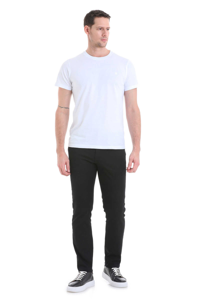 Siyah Regular Fit 5 Cep Pamuklu Kanvas Pantolon - Hatem Saykı (1)