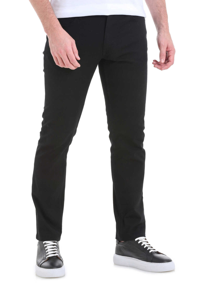 Siyah Regular Fit 5 Cep Pamuklu Kanvas Pantolon - Hatem Saykı (1)