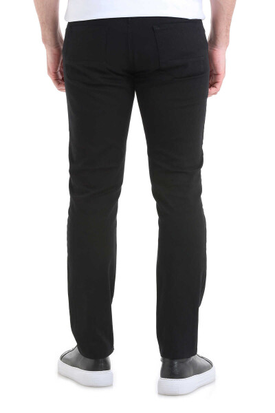Siyah Regular Fit 5 Cep Pamuklu Kanvas Pantolon - 5