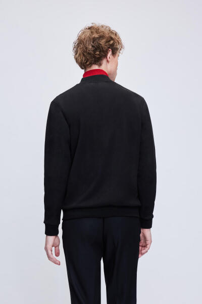 Siyah Regular Fit Bomber Yaka Mevsimlik Mont - 6
