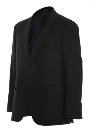 Siyah Regular Fit Düz Mono Yaka 4 Drop Klasik Takım Elbise - Thumbnail