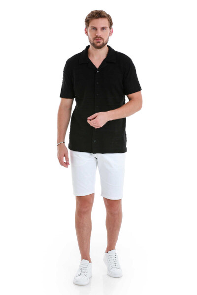 Siyah Regular Fit Polo Yaka Tişört - 2