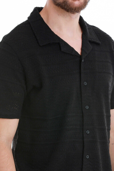 Siyah Regular Fit Polo Yaka Tişört - 4