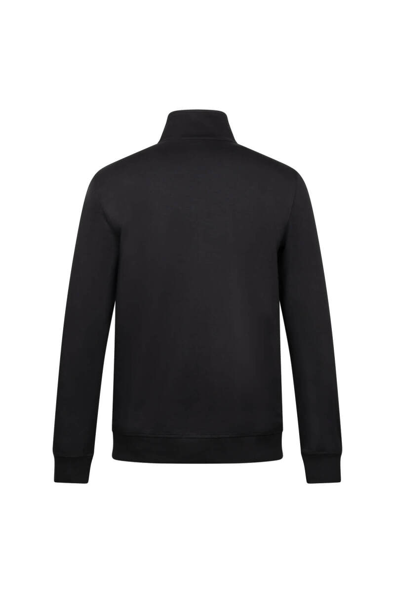 Siyah Regular Fit Fermuarlı Yarım Balıkçı Yaka Pamuklu Sweatshirt - HTML (1)