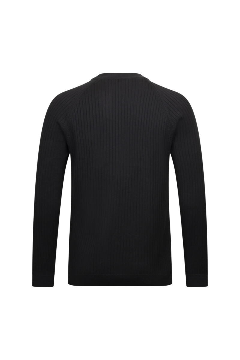 Siyah Regular Fit Fitilli Çeyrek Balıkçı Yaka Pamuklu Triko Kazak - HTML (1)