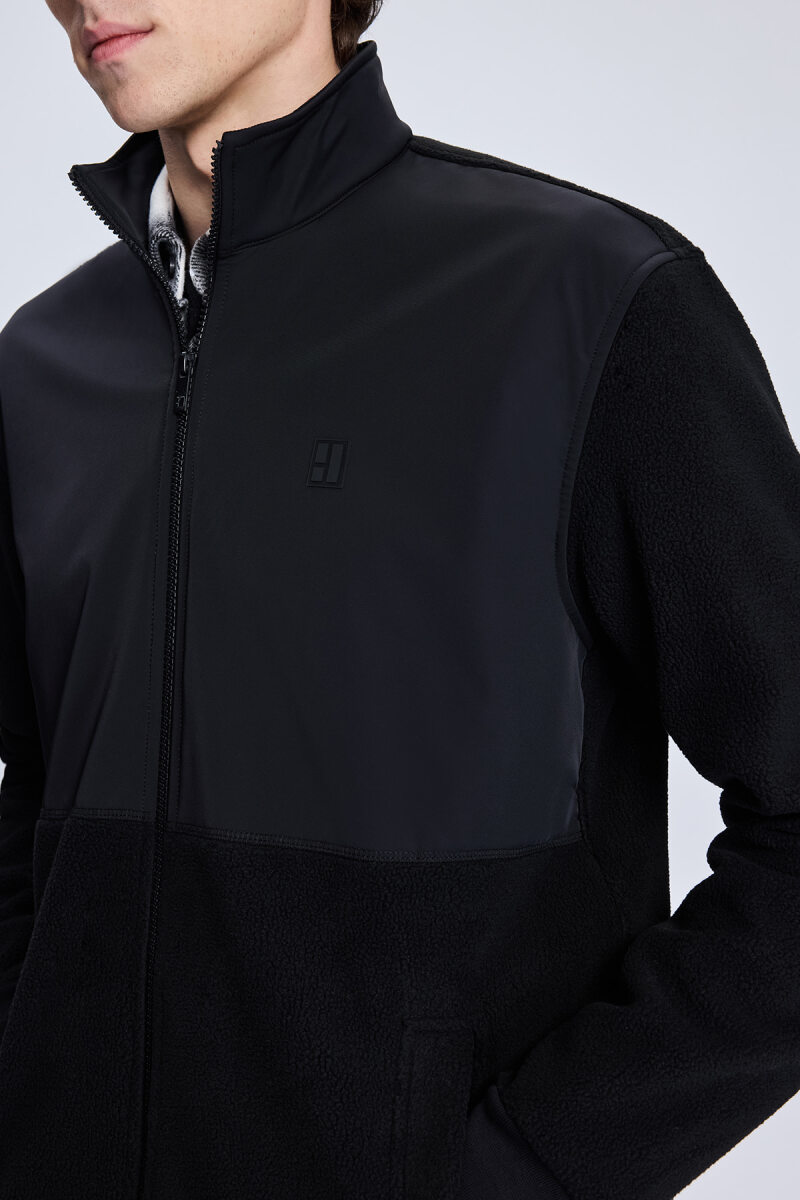 Siyah Regular Fit Hakim Yaka Baharlık Mont - HTML (1)