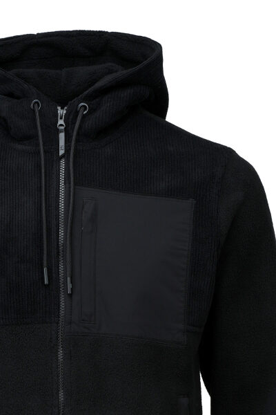 Siyah Regular Fit Hakim Yaka Kapüşonlu Şişme Mont - 2