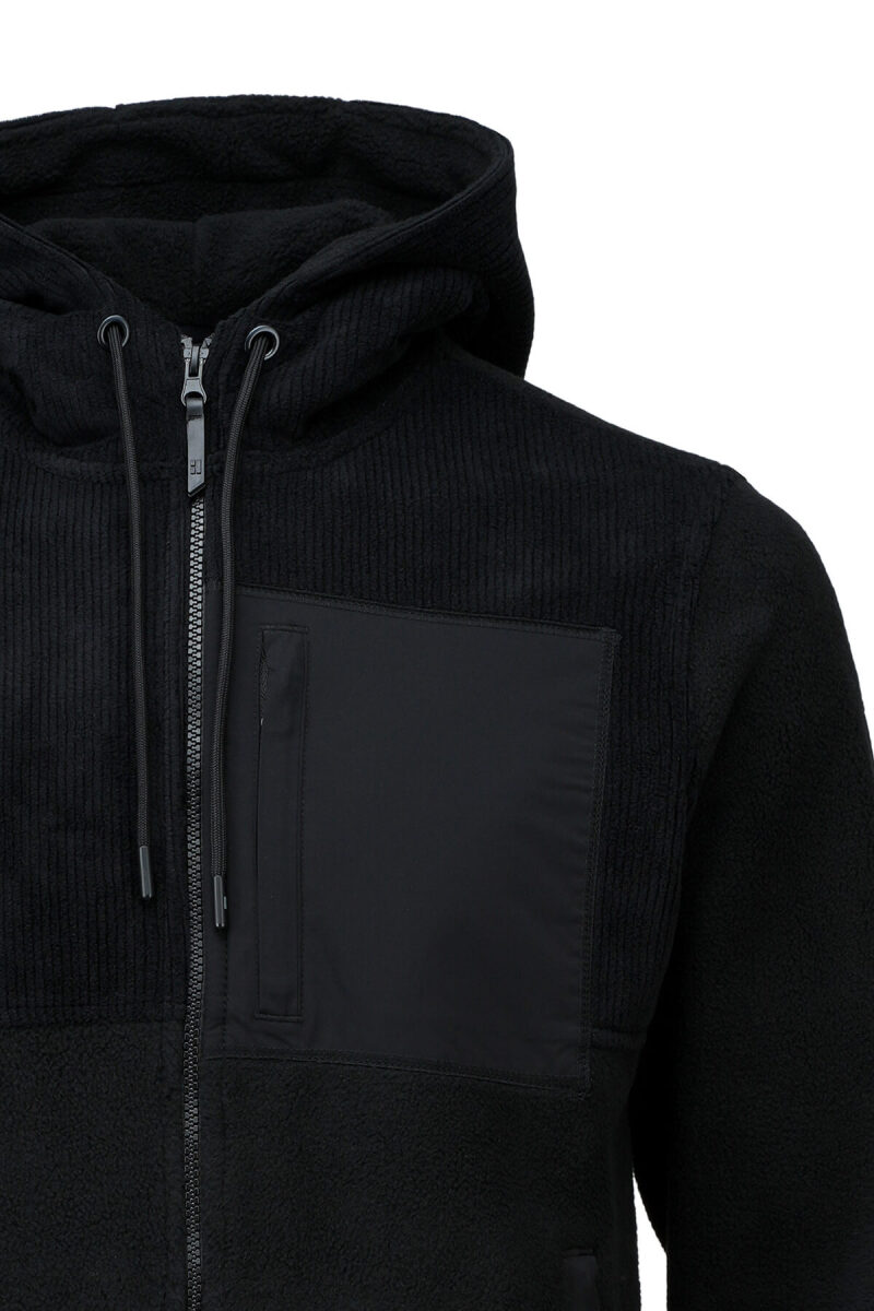 Siyah Regular Fit Hakim Yaka Kapüşonlu Şişme Mont - HTML (1)