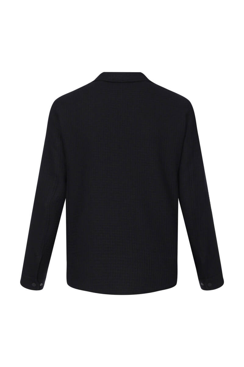 Siyah Regular Fit Hakim Yaka Yünlü Kaşe Mont - Saykı (1)