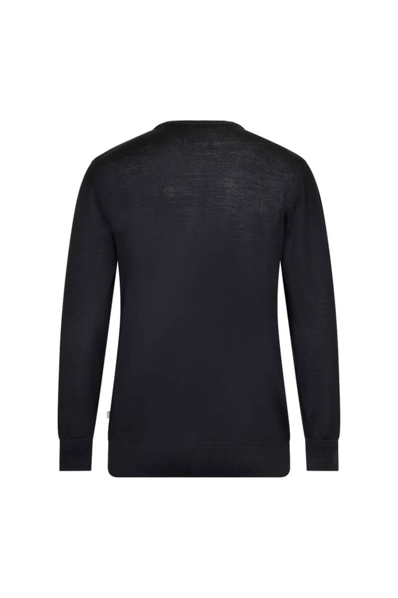 Siyah Regular Fit Jakarlı Bisiklet Yaka Yünlü Triko Kazak - Hatem Saykı (1)