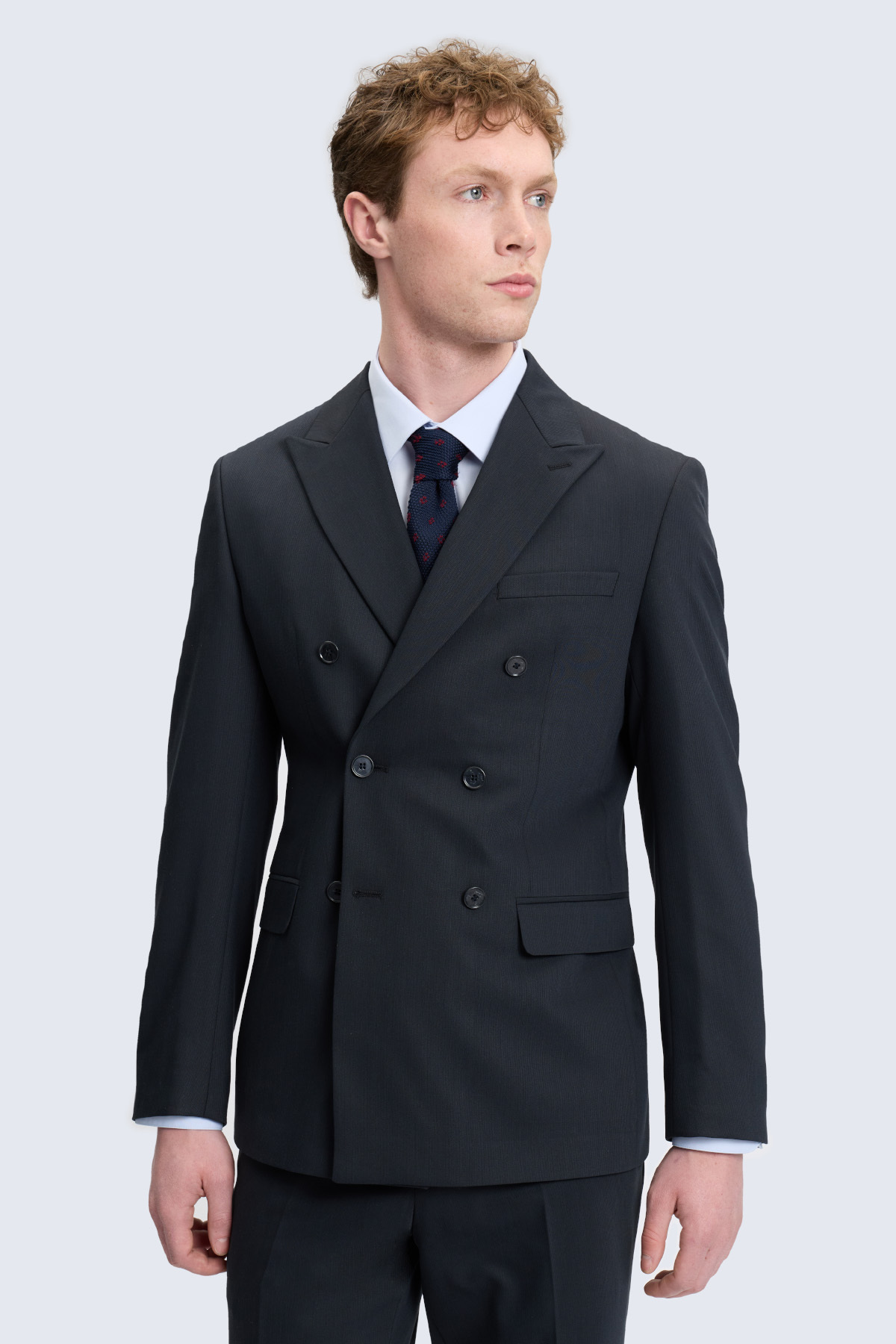 Siyah Regular Fit Kruvaze Klasik Takım Elbise - 4