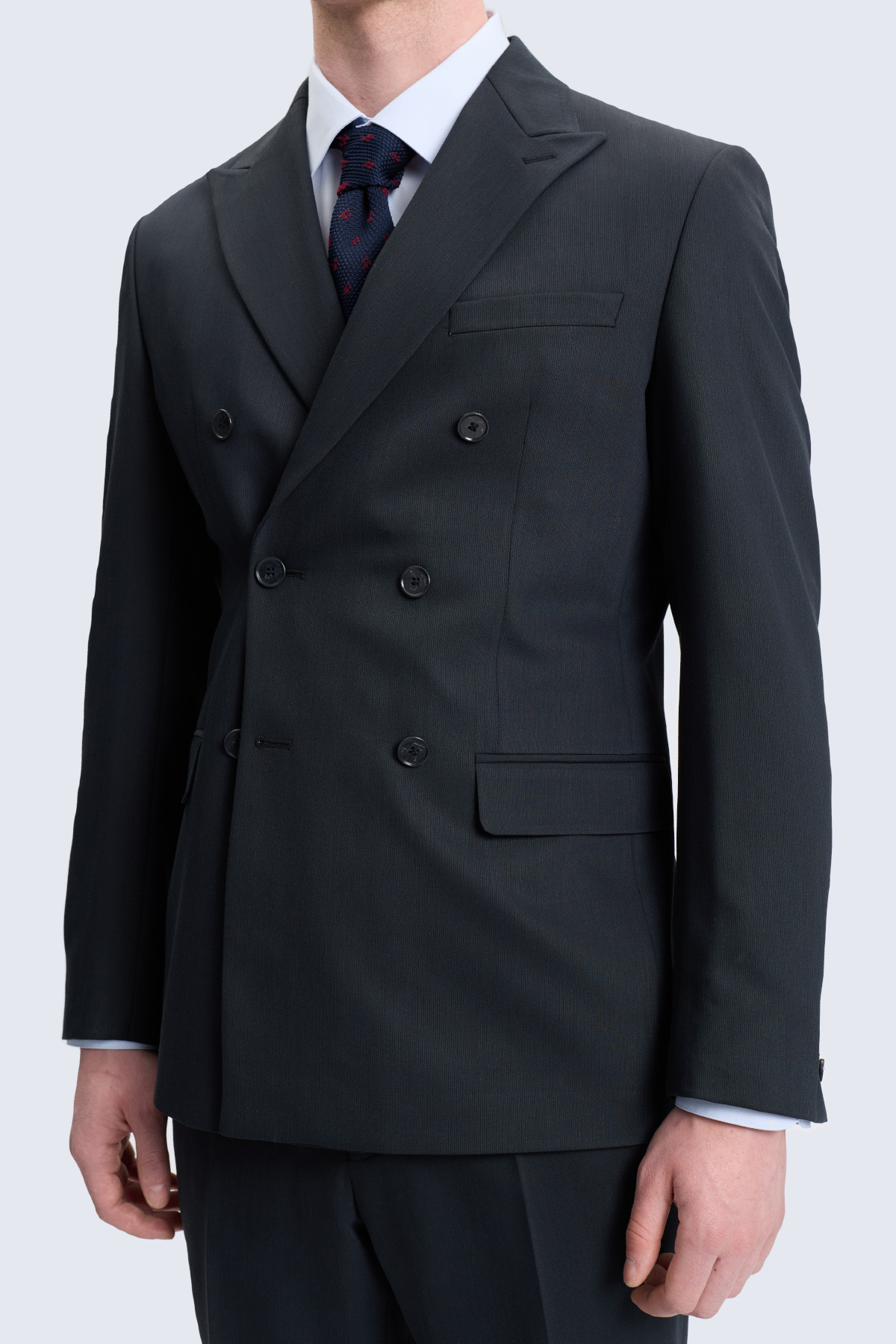 Siyah Regular Fit Kruvaze Klasik Takım Elbise - 5