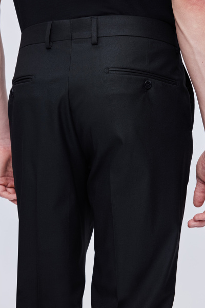 Siyah Regular Fit Kruvaze Klasik Takım Elbise - 4