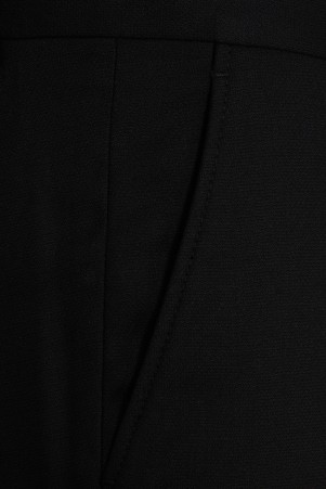 Siyah Slim Fit Düz Yandan Cep Kumaş Pantolon - Thumbnail