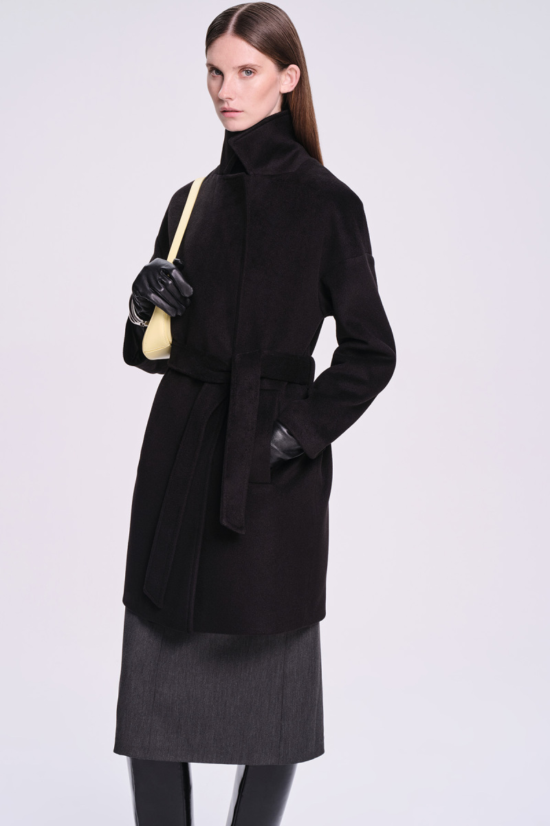 Saykı Woman Siyah Regular Fit Mono Yaka Manto - Saykı Woman (1)