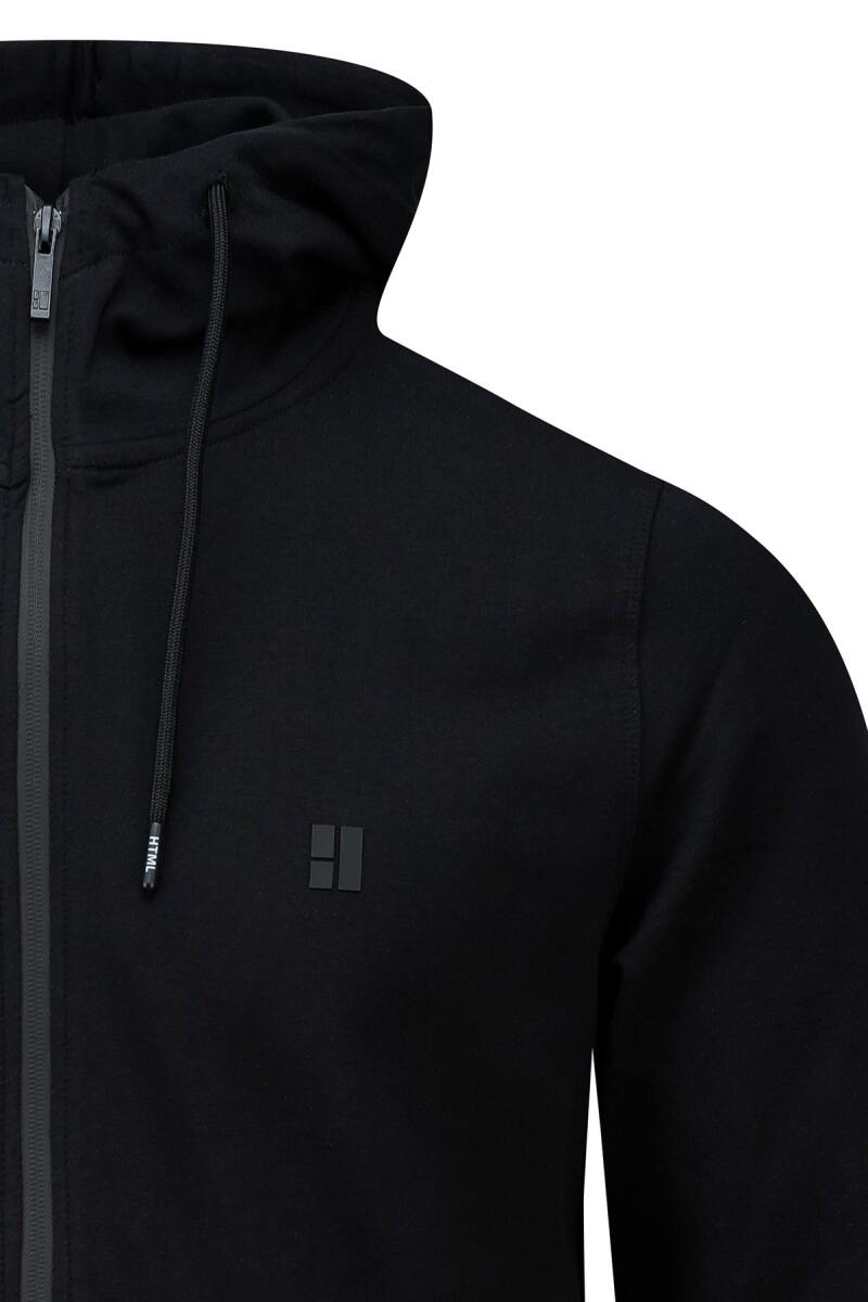 Siyah Regular Fit Pamuklu Kapüşonlu Sweatshirt - HTML (1)
