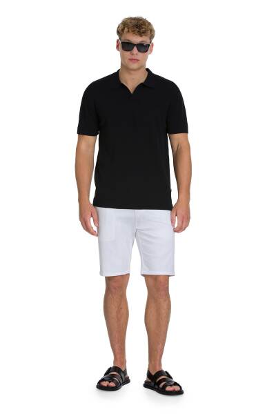 Siyah Regular Fit Polo Yaka Rayon Tişört - 2