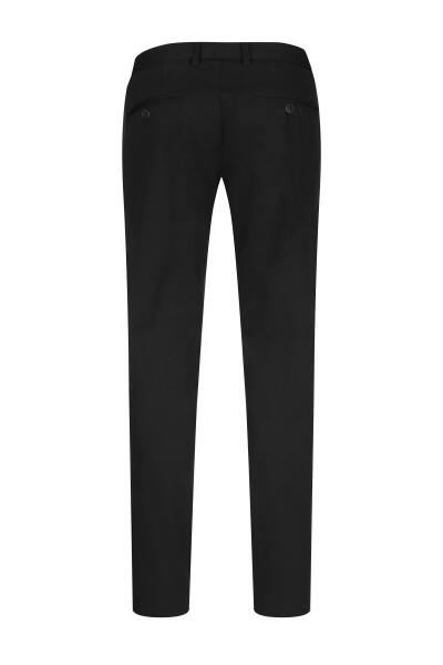 Siyah Regular Fit Yandan Cepli Kanvas Pantolon - 3