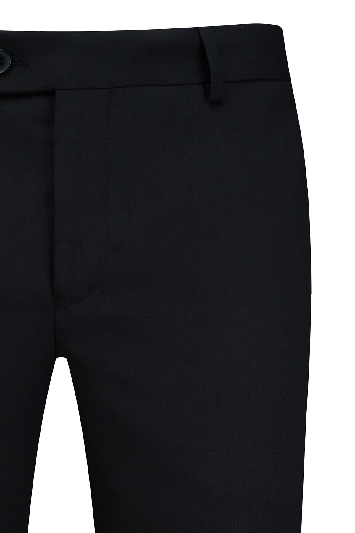 Siyah Regular Fit Yandan Cepli Kumaş Pantolon - 2