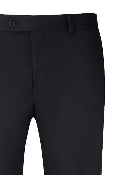 Siyah Regular Fit Yandan Cepli Kumaş Pantolon - 2