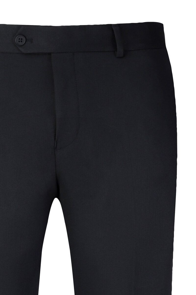Siyah Regular Fit Yandan Cepli Kumaş Pantolon - Hatemoğlu (1)