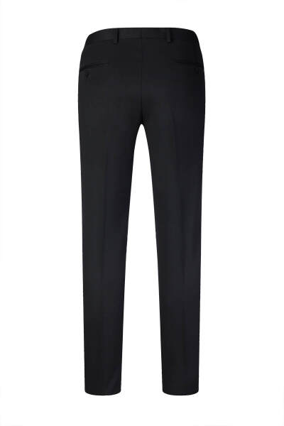 Siyah Regular Fit Yandan Cepli Kumaş Pantolon - 3