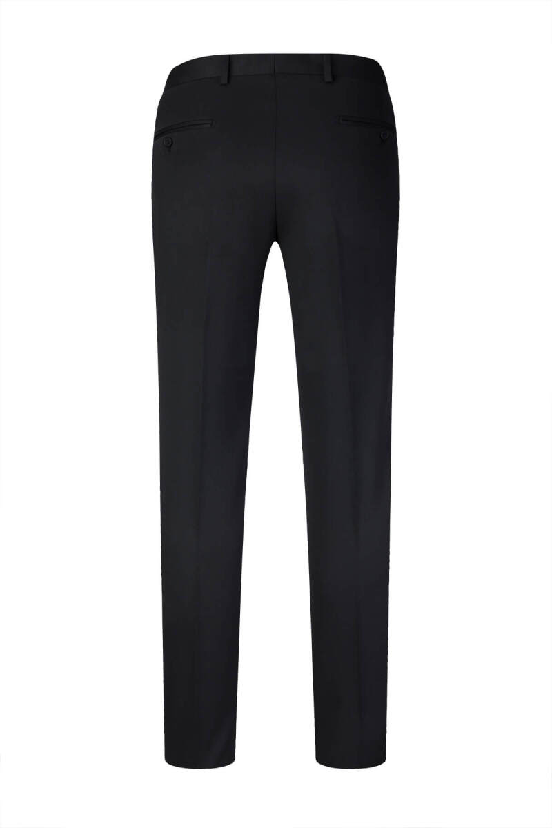 Siyah Regular Fit Yandan Cepli Kumaş Pantolon - Hatemoğlu (1)