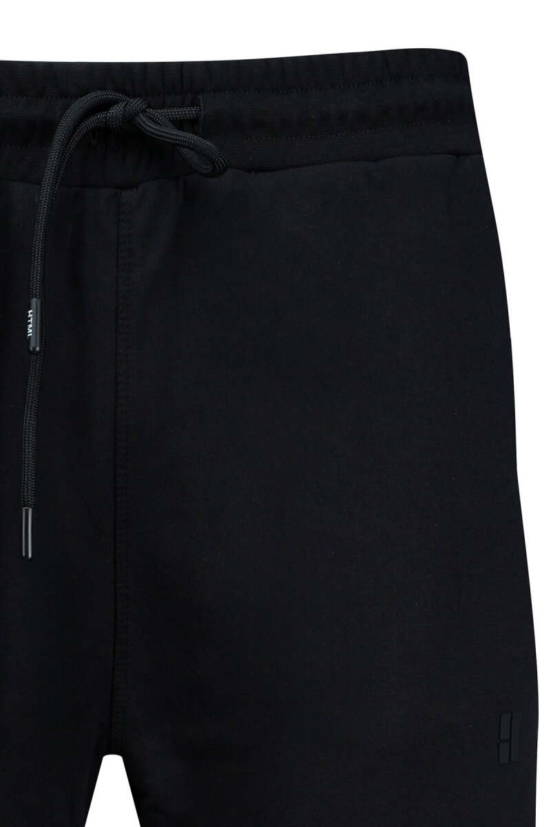 Siyah Regular Fit Yandan Cepli Pamuklu Eşofman Altı - HTML (1)