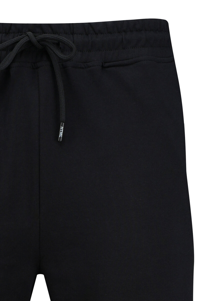 Siyah Regular Fit Yandan Cepli Pamuklu Eşofman Altı - HTML (1)