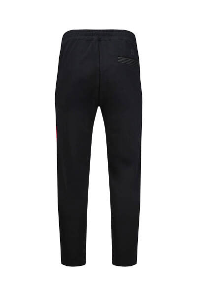 Siyah Regular Fit Yandan Cepli Pamuklu Eşofman Altı - 3