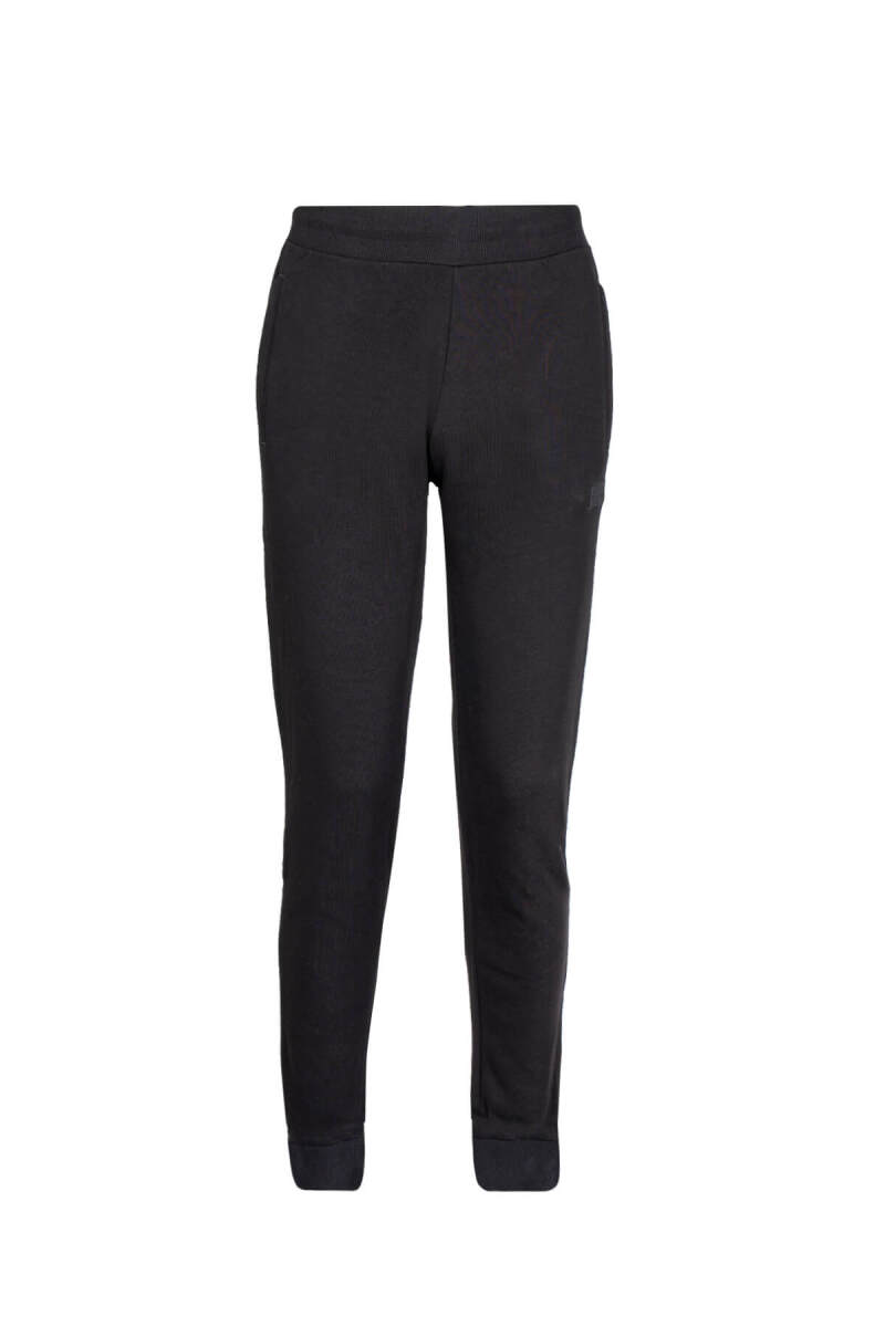 Siyah Regular Fit Yandan Cepli Pamuklu Eşofman Altı - HTML