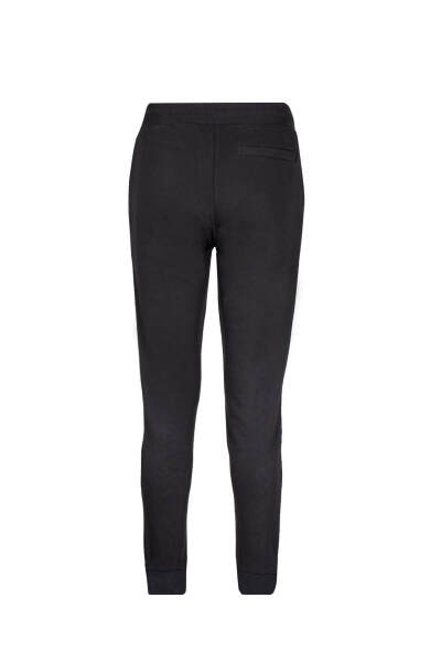 Siyah Regular Fit Yandan Cepli Pamuklu Eşofman Altı - 2