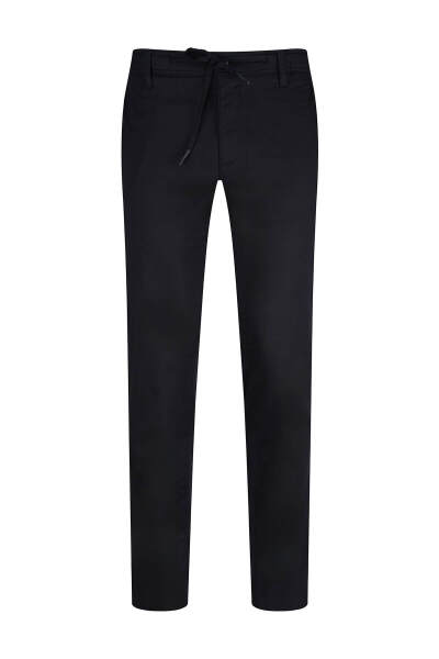 Siyah Regular Fit Yandan Cepli Pamuklu Jogger Pantolon 