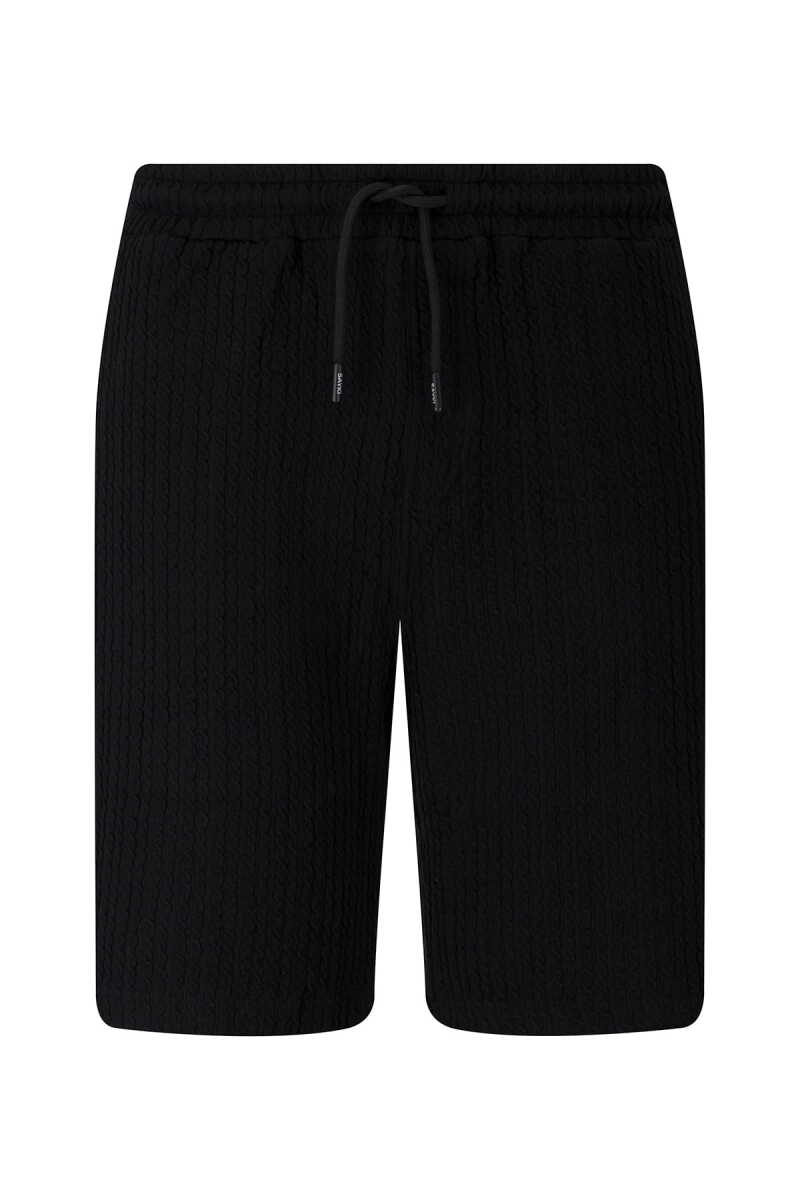 Siyah Regular Fit Yandan Cepli Şort