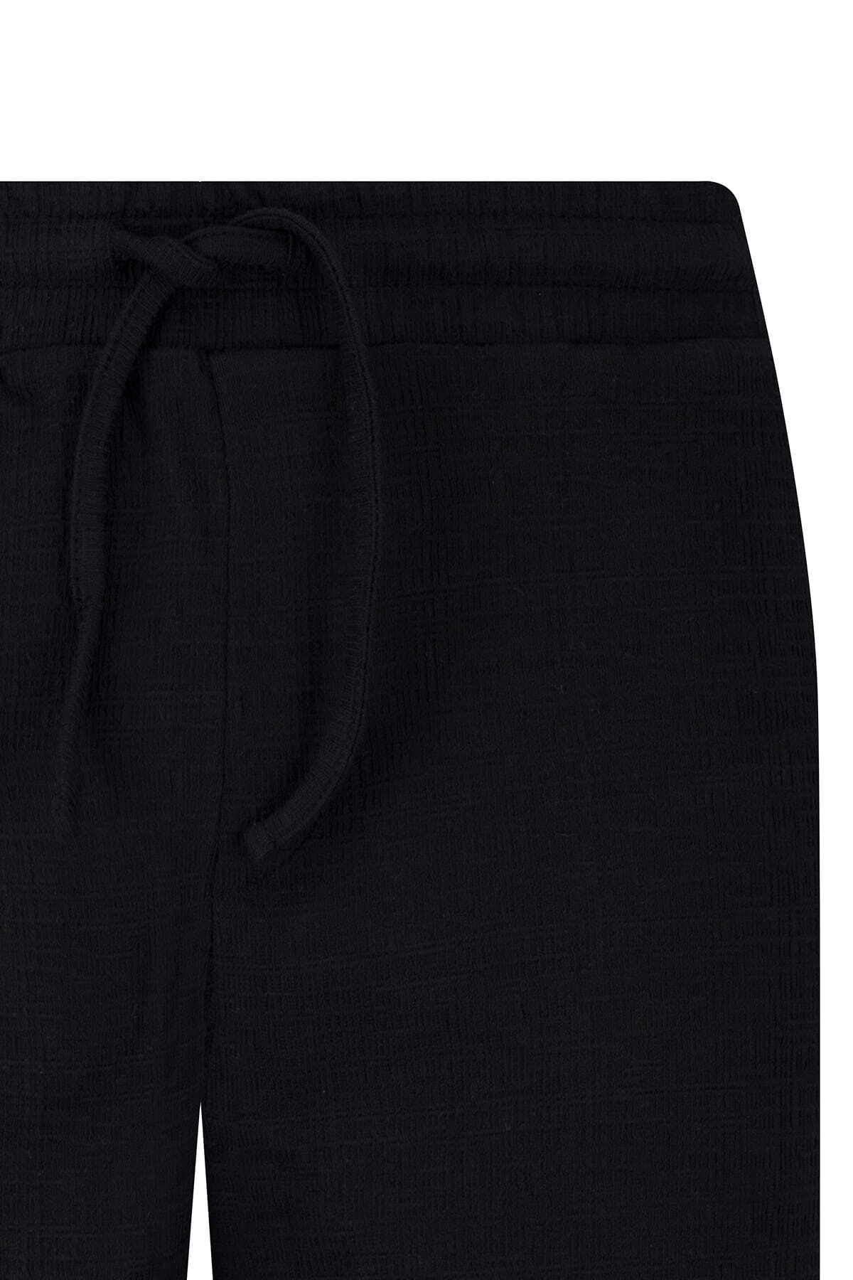 Siyah Regular Fit Yandan Cepli Şort - 4